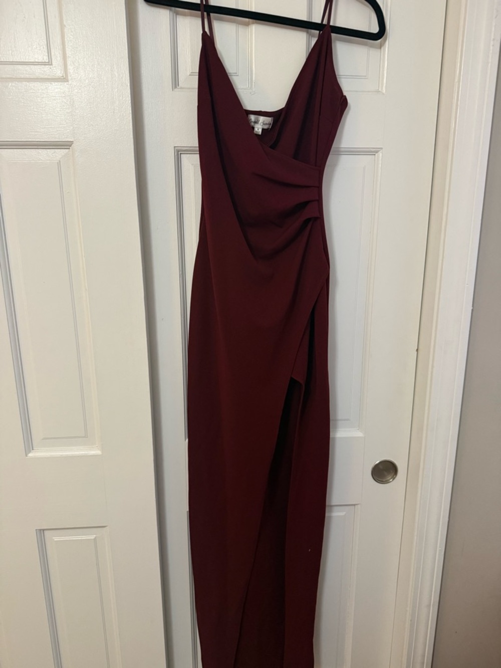 Emerald Sundae Burgundy Cowl Neck Maxi Dress